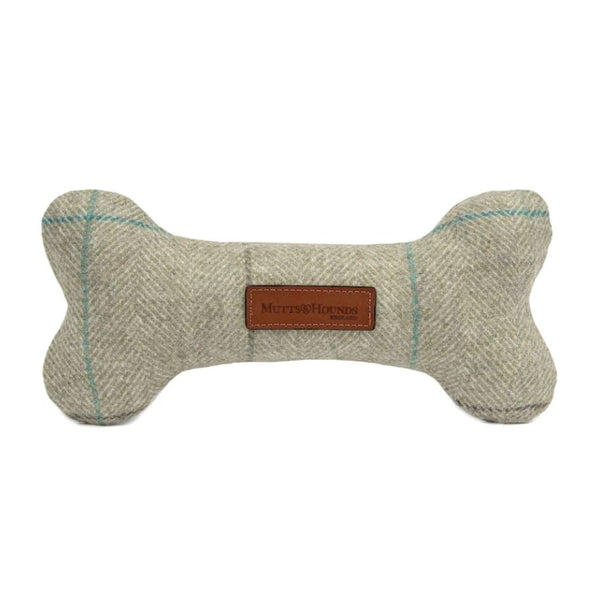 Mutts & Hounds - Willow Check Tweed Squeaky Bone Dog Toy
