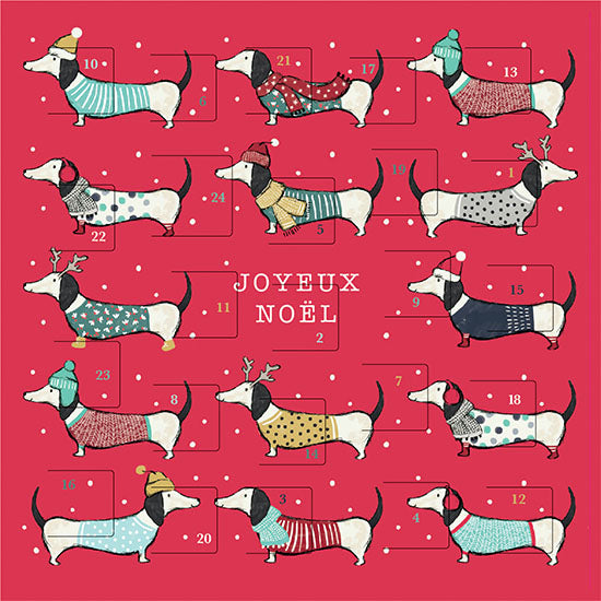 Advent calendar greeting card - "Joyeux Noel"