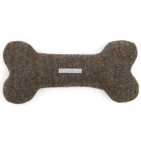 Mutts & Hounds - Heritage Tweed Squeaky Bone Dog Toy