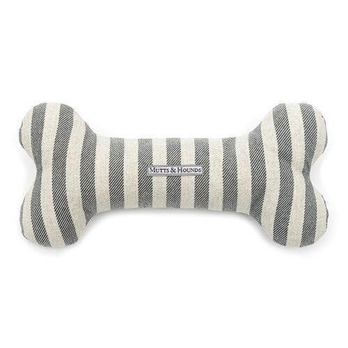Mutts & Hounds - Flint Stripe Brushed Cotton Squeaky Bone Dog Toy