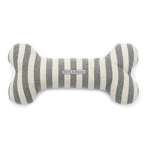Mutts & Hounds - Flint Stripe Brushed Cotton Squeaky Bone Dog Toy