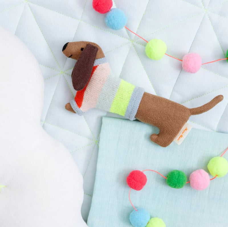 Meri Meri - Sausage Dog Baby Rattle